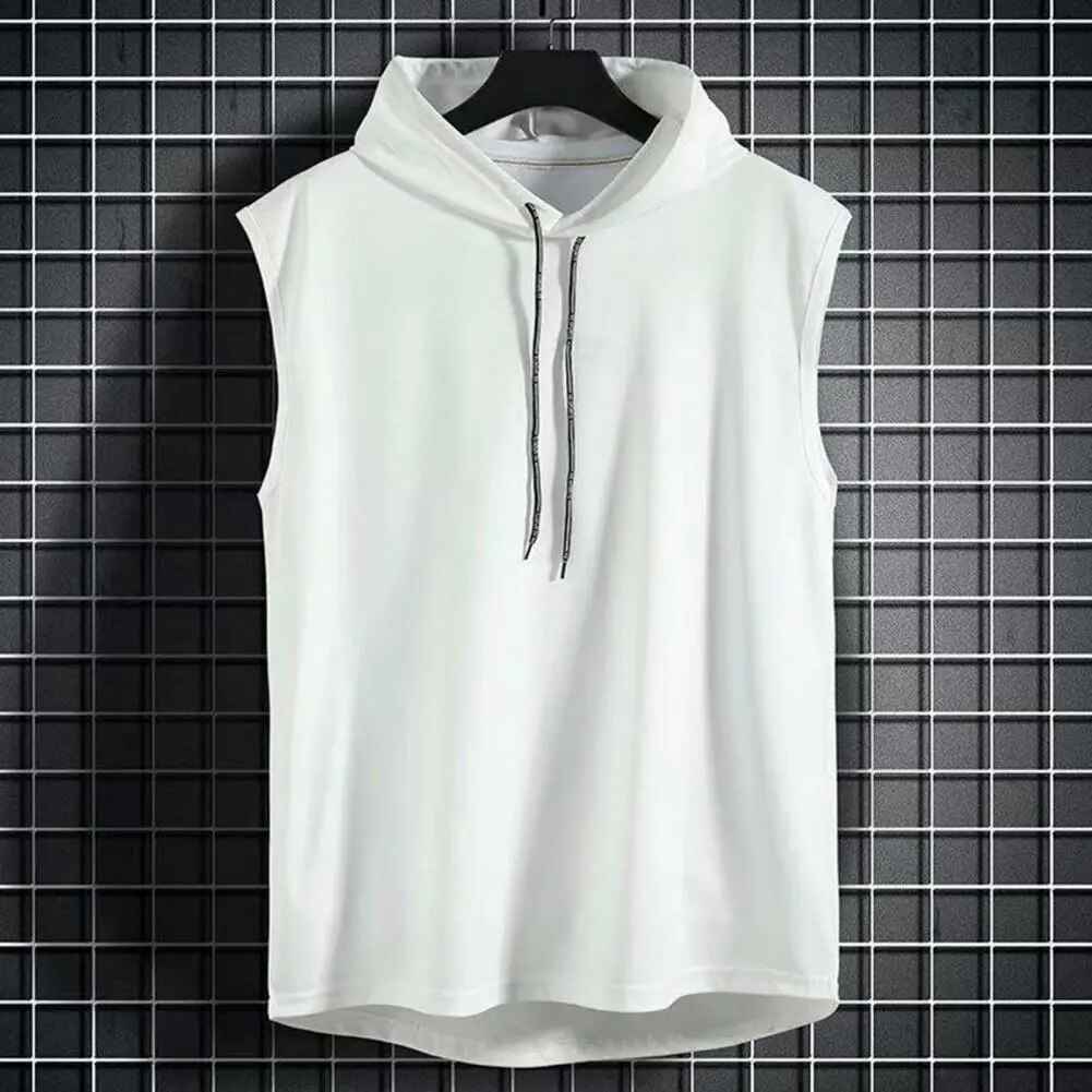 Mens Muscle Hoodie Vest Sleeveless