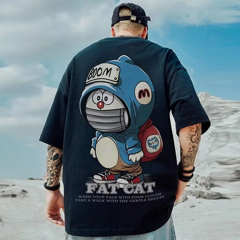 Doraemon Printing T-shirt Oversized Tops