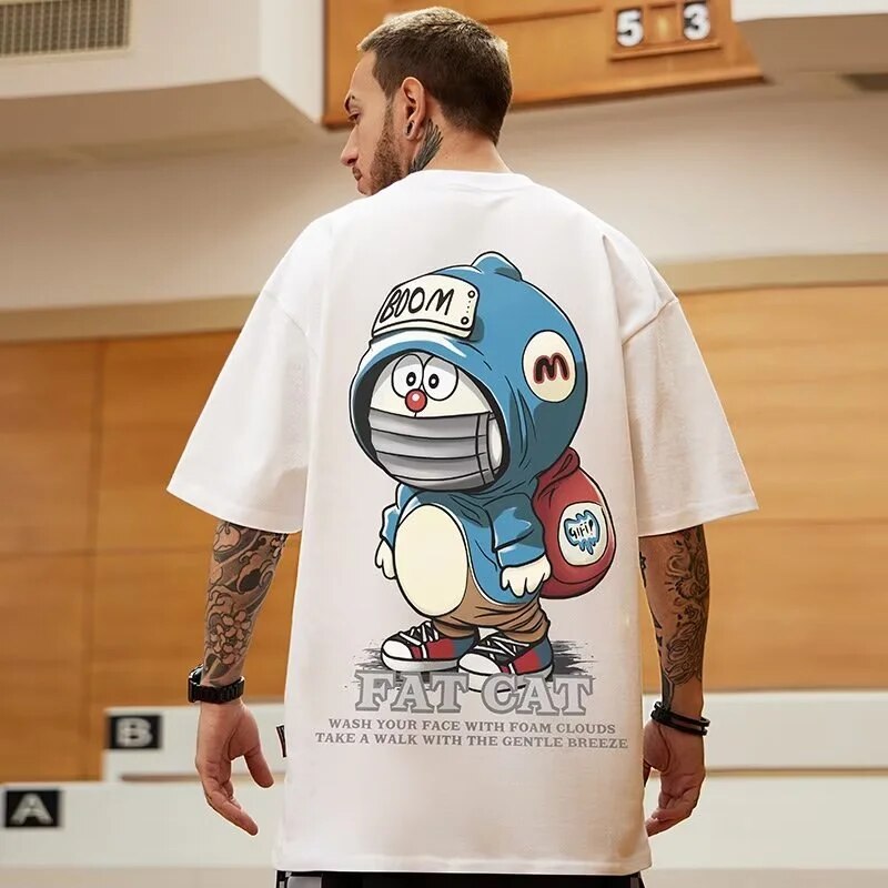 Doraemon Printing T-shirt Oversized Tops